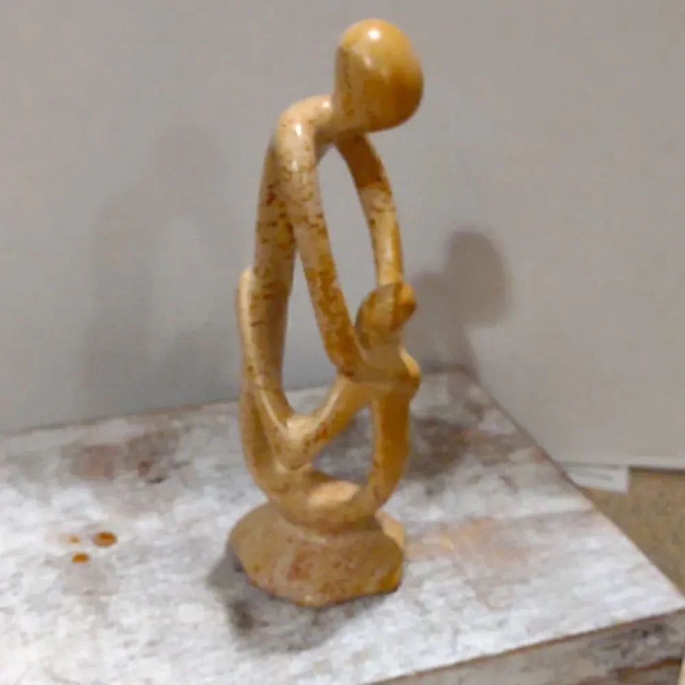 Kenya Abstract Father Son Soapstone Figure. C6